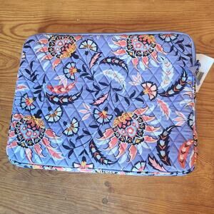 VERA BRADLEY LAPTOP SLEEVE MURAL GARDEN 14" PADDED QUILTED PURPLE WORK OFFICE
